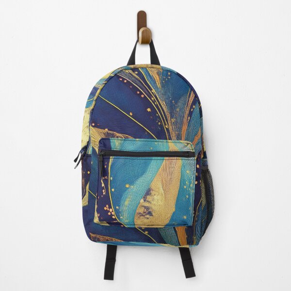 Item preview, Abstract Art - Gold and Blue Leaves designed and sold by Becky-Poppins.