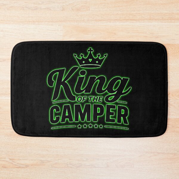Item preview, King of the Camper, Funny Camping - neon green glow designed and sold by QuirkySpark.