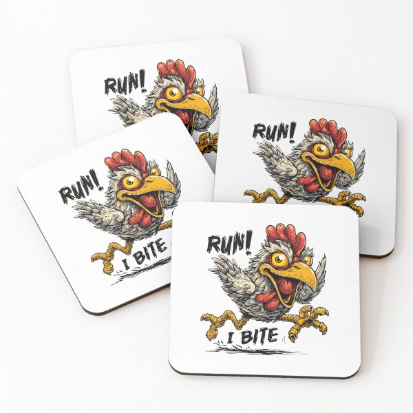 Item preview, Funny meme - Run! I Bite! - Fierce Running Chicken designed and sold by hamishby.