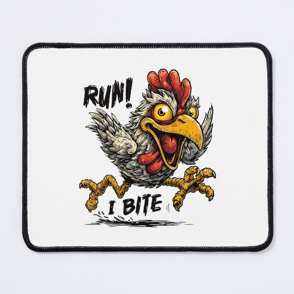 Item preview, Funny meme - Run! I Bite! - Fierce Running Chicken designed and sold by hamishby.