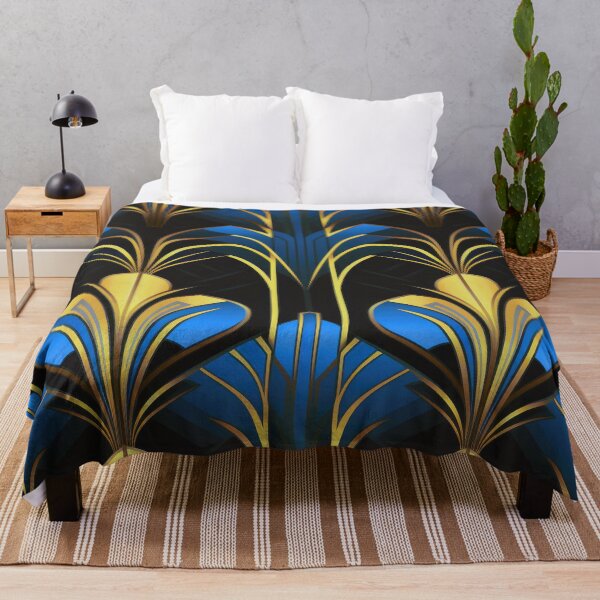 Item preview, Sky Blue And Golden Hues Art Deco Pattern designed and sold by DEC02.