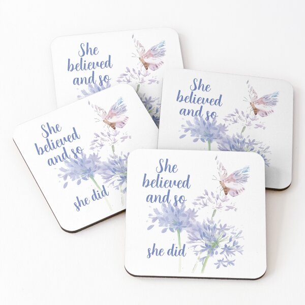 Item preview, She believed and so Inspirational Encouraging Quote Butterfly designed and sold by countrymouse.