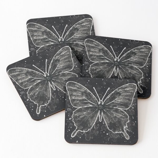 Item preview, Beautiful Black Butterfly Negative Watercolor Design designed and sold by EZPAINT.