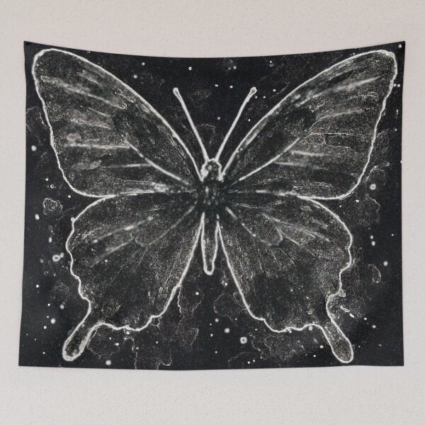 Item preview, Beautiful Black Butterfly Negative Watercolor Design designed and sold by EZPAINT.