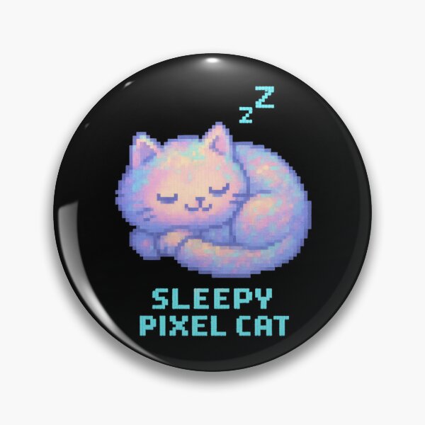Item preview, Sleepy Pixel Cat Sticker Pastel 8-Bit Retro designed and sold by MysticArtisan.