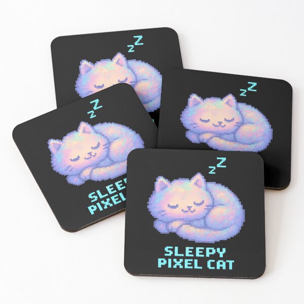 Item preview, Sleepy Pixel Cat Sticker Pastel 8-Bit Retro designed and sold by MysticArtisan.