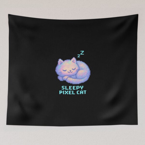 Item preview, Sleepy Pixel Cat Sticker Pastel 8-Bit Retro designed and sold by MysticArtisan.