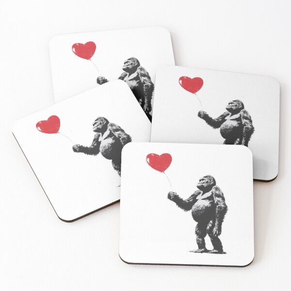 Item preview, Banksy Gorilla with Heart Balloon - Gentle Giant Love designed and sold by hamishby.