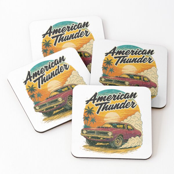 Item preview, American Thunder Muscle Car Sunset Burnout designed and sold by SteadyRolling.