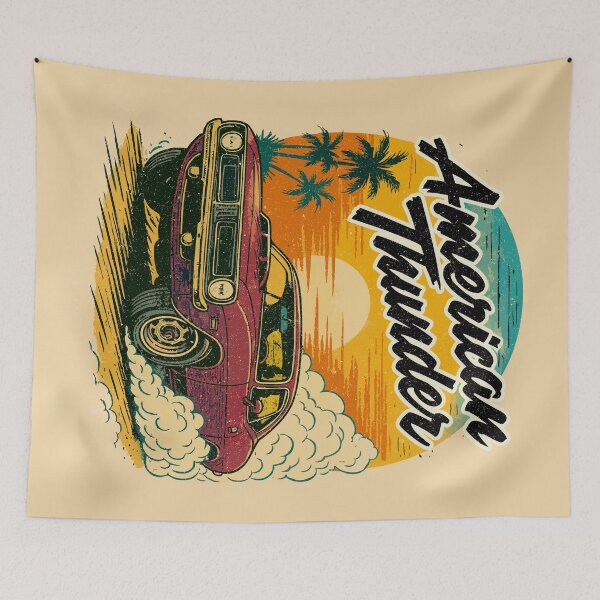 Item preview, American Thunder Muscle Car Sunset Burnout designed and sold by SteadyRolling.