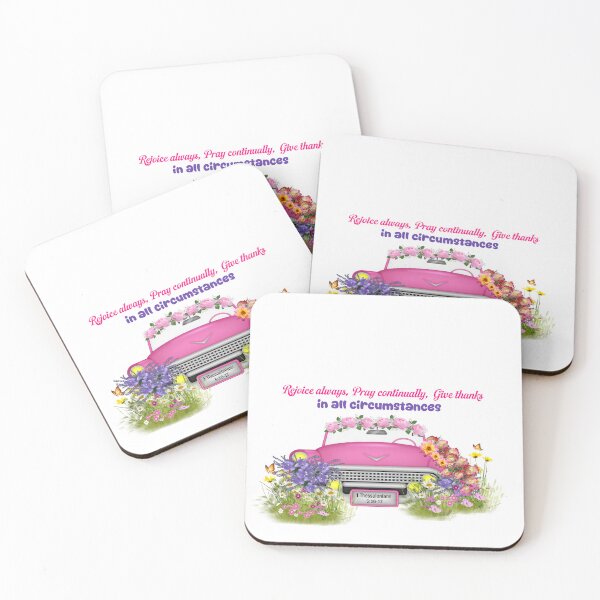 Item preview, Pink Vintage Floral Car - 1 Thessalonians 5:16-17 Rejoice always designed and sold by Dailywalker22.