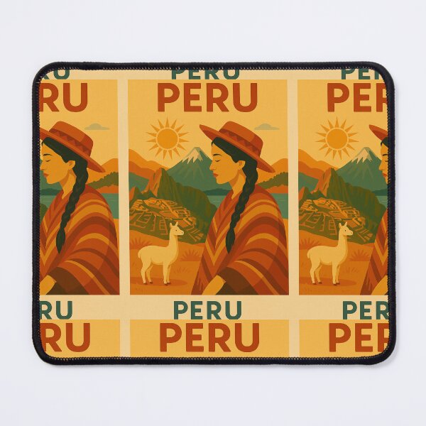 Item preview, Vintage summer postcard Peru, South-America, native american, alpaca, llama, Machu Pichu, Andes designed and sold by Coolparrotgirl.