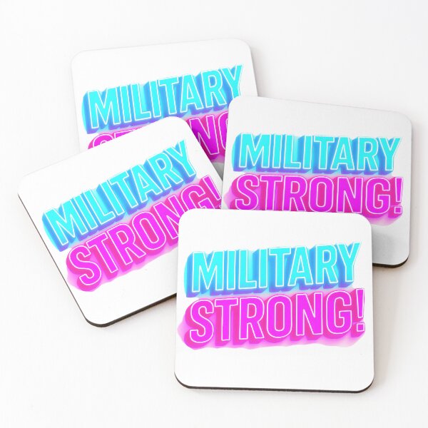 Item preview, Neon "MILITARY STRONG!" Motivational Text Design designed and sold by NCLaserDesigns.