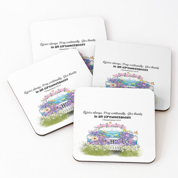 Item preview, Bluer than Blue Collection - Blue Vintage Floral Car, 1 Thessalonians 5:16-17 Rejoice always designed and sold by Dailywalker22.