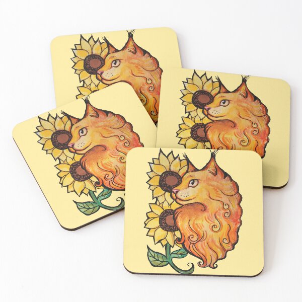 Item preview, Sunflower Maine Coon Cats designed and sold by FrictionMaxxing.