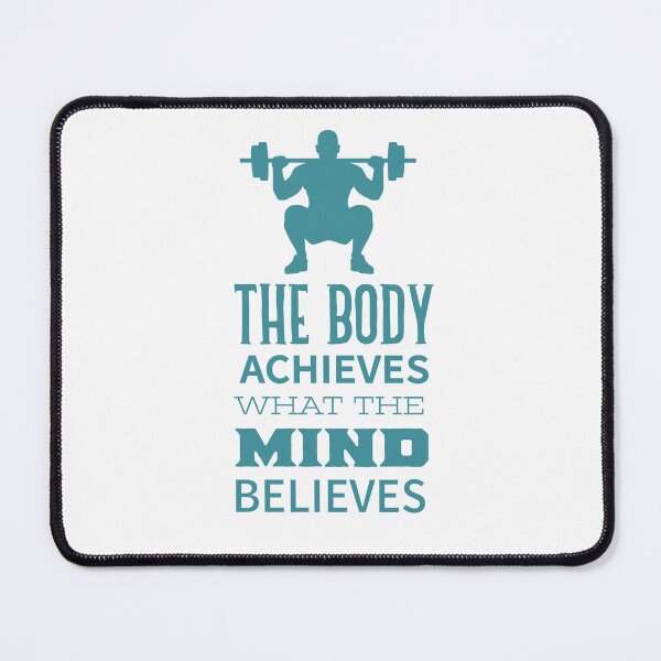 Item preview, Mind Over Body – Motivational Barbell Squat Silhouette Design designed and sold by TeesHearts100.