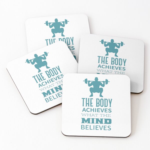 Item preview, Mind Over Body – Motivational Barbell Squat Silhouette Design designed and sold by TeesHearts100.