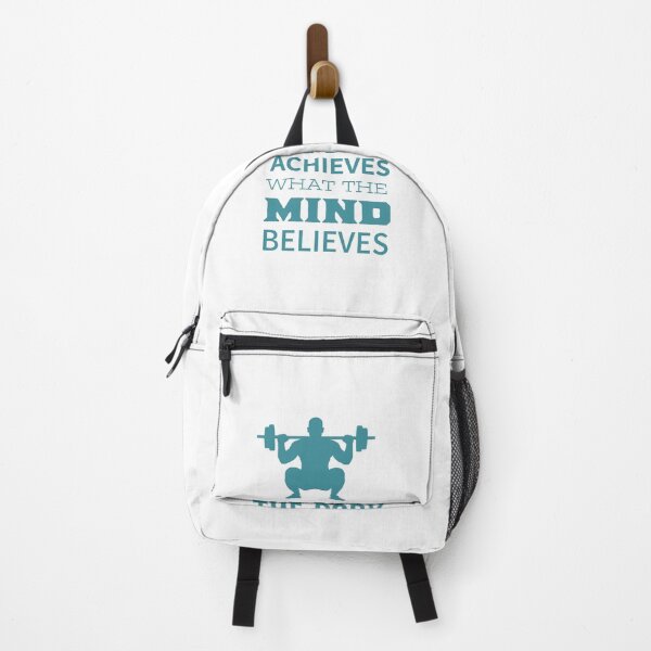 Item preview, Mind Over Body – Motivational Barbell Squat Silhouette Design designed and sold by TeesHearts100.