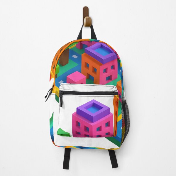 Item preview, Bright Voxel Cityscape in Neon Colors designed and sold by NCLaserDesigns.