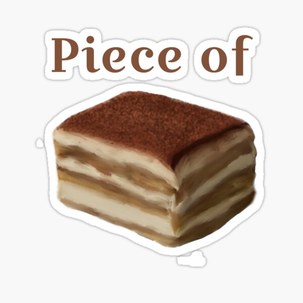 Item preview, piece of cake pun (Tiramisu Cake) designed and sold by Puns-by-Summer.