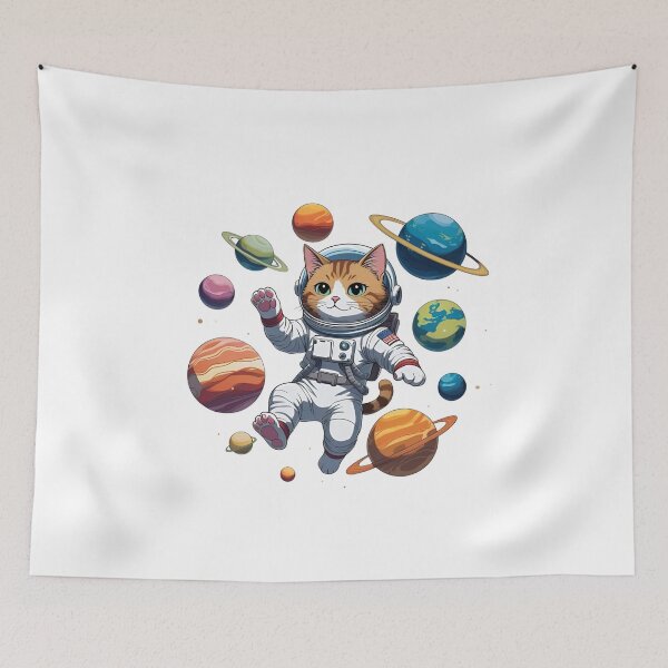 Item preview, Astronaut Cat Floating in Space – Planet Explorer Design designed and sold by ColorSplash123.
