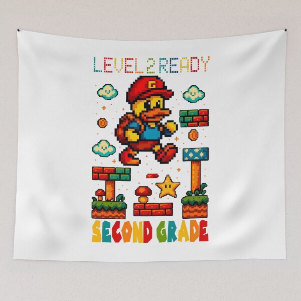 Item preview, Level 2 Ready Second Grade Pixel Gamer Style Fun Back To School Design designed and sold by tigger shop.