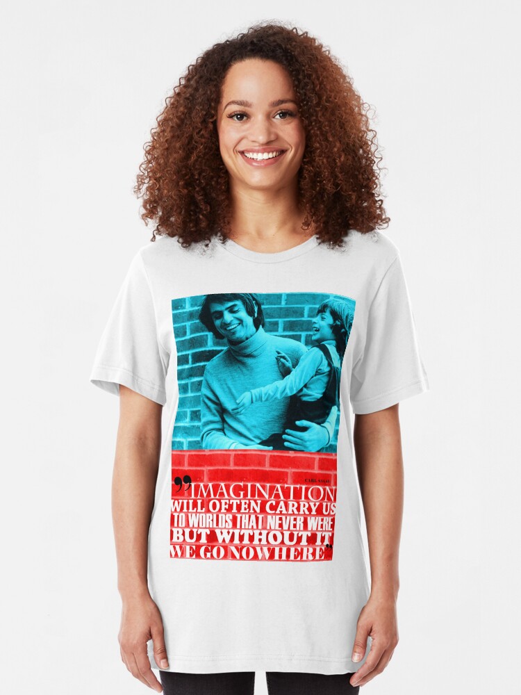 Alternate view of Carl Sagan Inspirational Quote Slim Fit T-Shirt