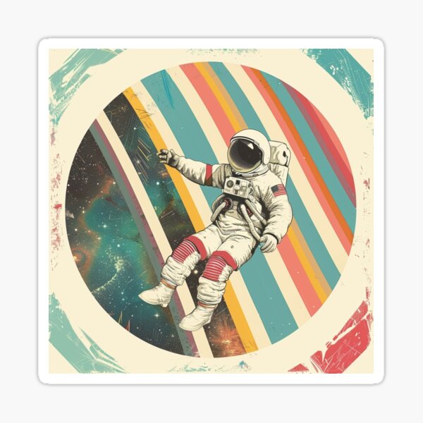 Item preview, Retro Rainbow Astronaut | Vintage Space Vibes in Technicolor designed and sold by Dream Circuit .