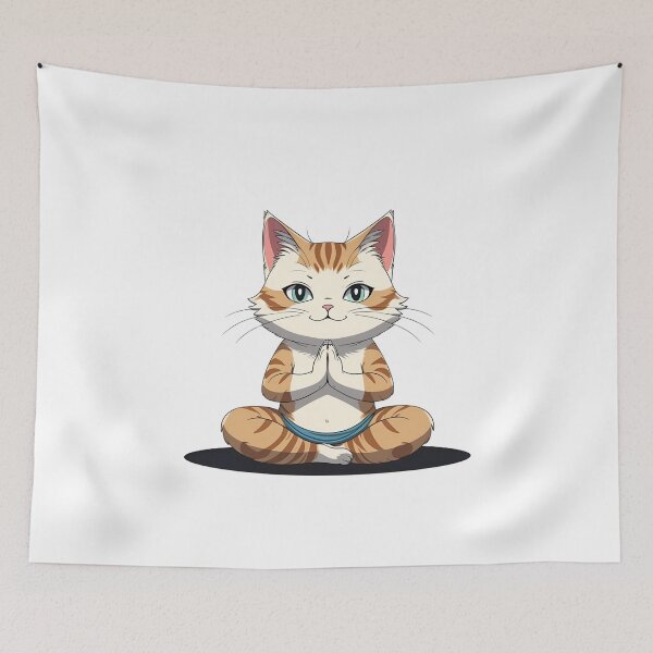 Item preview, Zen Yoga Cat in Lotus Pose – Calm & Mindful Design designed and sold by ColorSplash123.