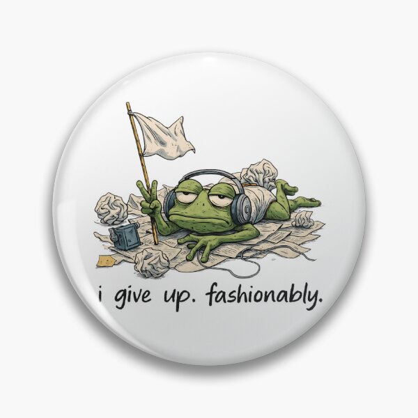 Item preview, I Give Up Fashionably – Funny Burnout Frog in Style designed and sold by WakaWakoStudio.