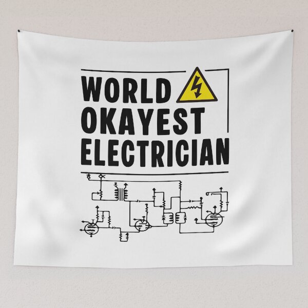 Item preview, World Okayest Electrician Funny Electric Danger designed and sold by Dmetalx Art Apparel.
