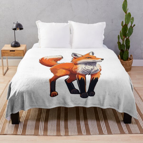 Item preview, Red fox (Vulpes vulpes) Red walking fox with puffy tail, Cute cunning forest animal, An illustration of a red fox with a white chest and tail walking against a white background designed and sold by Danler.