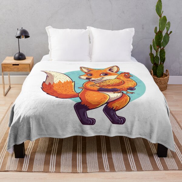 Item preview, Red fox (Vulpes vulpes) Red fox walking with a hen with puffy tail, Cute cunning forest animal, An illustration of a red fox with a white chest and tail sitting against a white background designed and sold by Danler.
