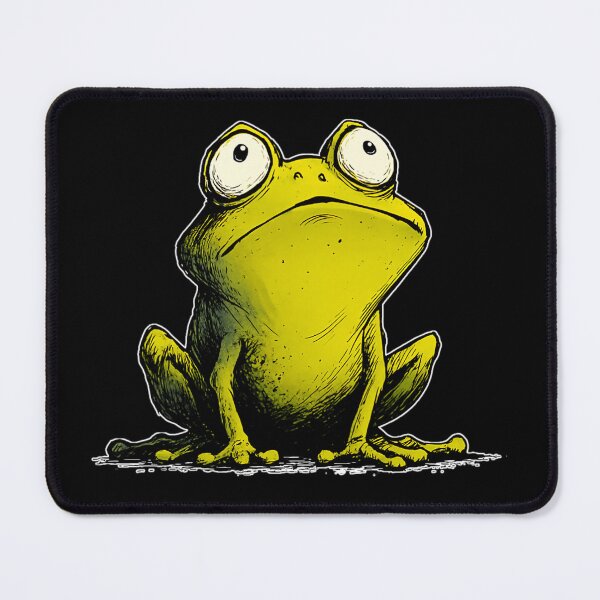 Item preview, Silent Yellow Frog – Blank Stare Weird Meme Animal designed and sold by WakaWakoStudio.