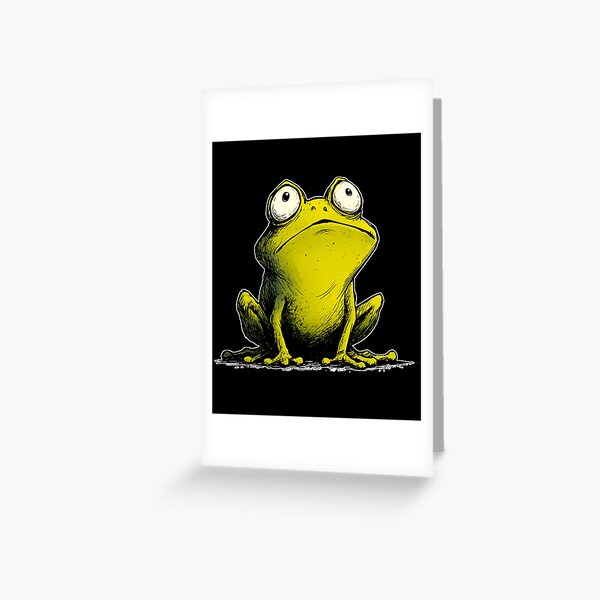 Item preview, Silent Yellow Frog – Blank Stare Weird Meme Animal designed and sold by WakaWakoStudio.