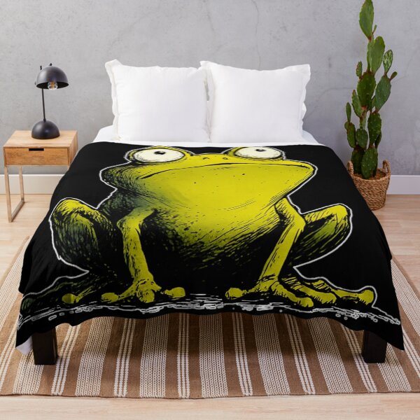 Item preview, Silent Yellow Frog – Blank Stare Weird Meme Animal designed and sold by WakaWakoStudio.