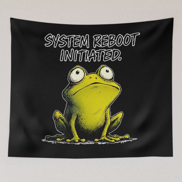 Item preview, System Reboot Frog – Funny Burnout Recovery Meme Animal designed and sold by WakaWakoStudio.