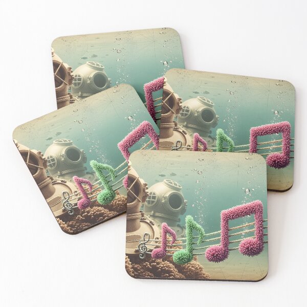 Item preview, Underwater Symphony: Diving Helmets and Coral Music Notes designed and sold by Koalangel.