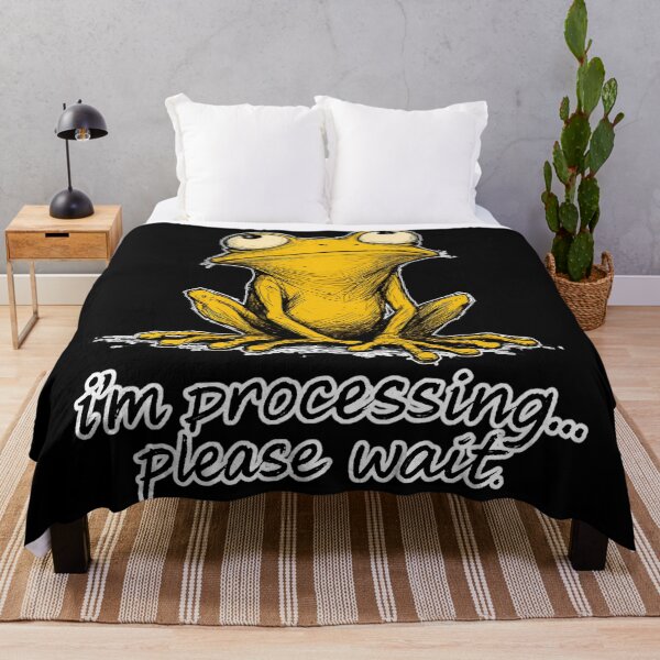 Item preview, I'm Processing Frog – Funny Yellow Frog With Relatable Loading Quote designed and sold by WakaWakoStudio.