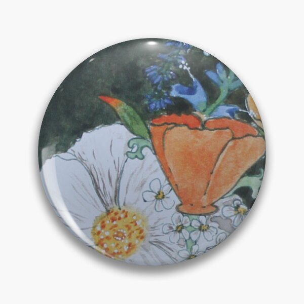 Item preview, California Flower Button designed and sold by Lotus-Lily-OGs.
