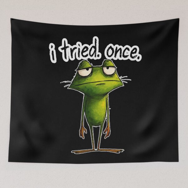 Item preview, I Tried Once – Burnout Frog Meme Shirt designed and sold by WakaWakoStudio.