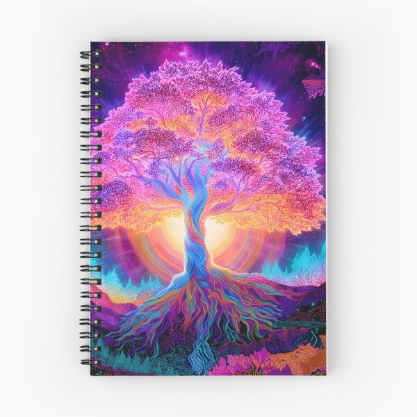 Item preview, Radiant Tree of Life – Spiritual Psychedelic Tapestry with Cosmic Glow designed and sold by WakaWakoStudio.