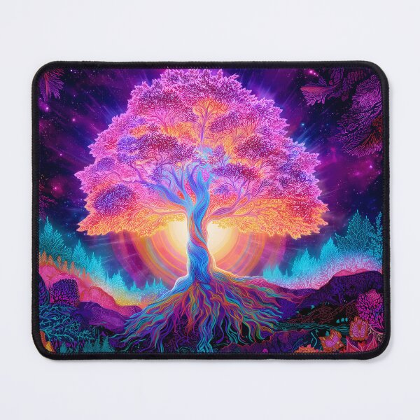 Item preview, Radiant Tree of Life – Spiritual Psychedelic Tapestry with Cosmic Glow designed and sold by WakaWakoStudio.