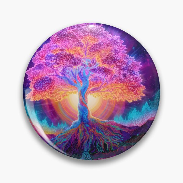 Item preview, Radiant Tree of Life – Spiritual Psychedelic Tapestry with Cosmic Glow designed and sold by WakaWakoStudio.