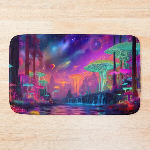 Item preview, Alien Mushroom Paradise – Psychedelic Cosmic Forest Fantasy designed and sold by WakaWakoStudio.