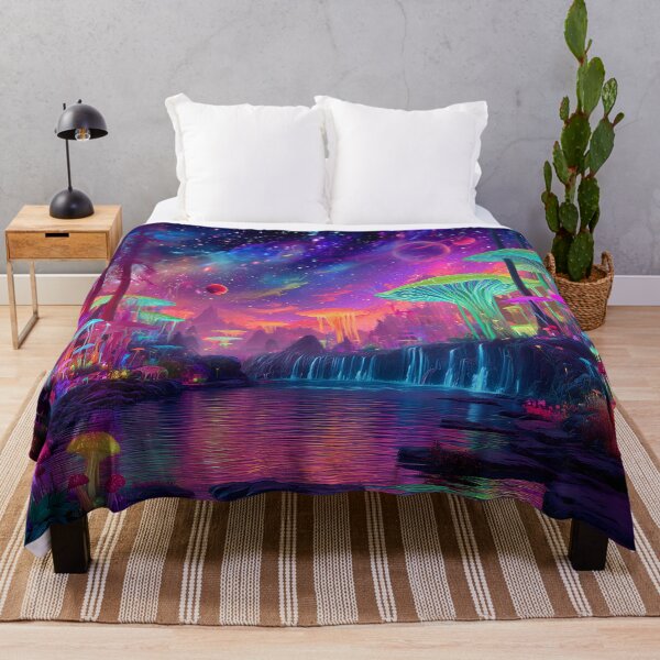 Item preview, Alien Mushroom Paradise – Psychedelic Cosmic Forest Fantasy designed and sold by WakaWakoStudio.