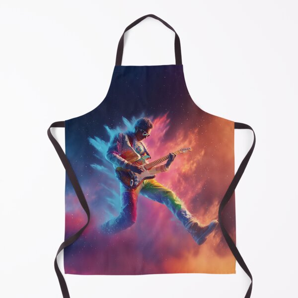 Item preview, Space Rock Anthem – Psychedelic Astronaut Jumping with Guitar in Galaxy designed and sold by WakaWakoStudio.
