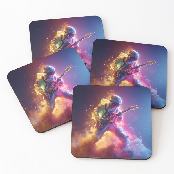 Item preview, Interstellar Jam – Psychedelic Astronaut Guitarist in Cosmic Fire designed and sold by WakaWakoStudio.