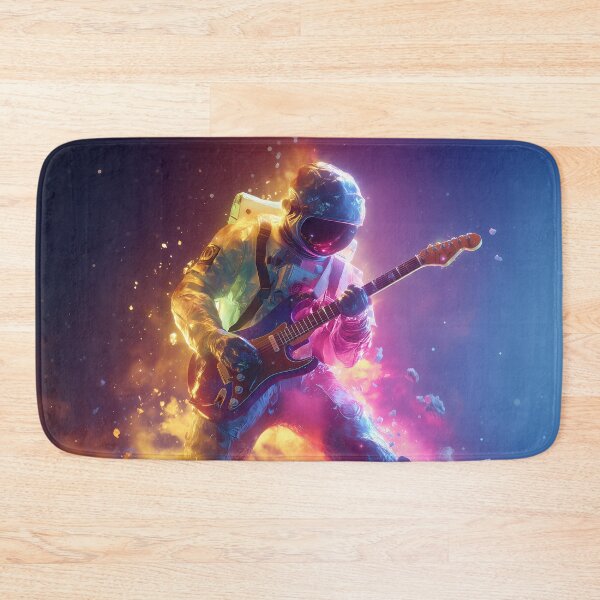 Item preview, Interstellar Jam – Psychedelic Astronaut Guitarist in Cosmic Fire designed and sold by WakaWakoStudio.