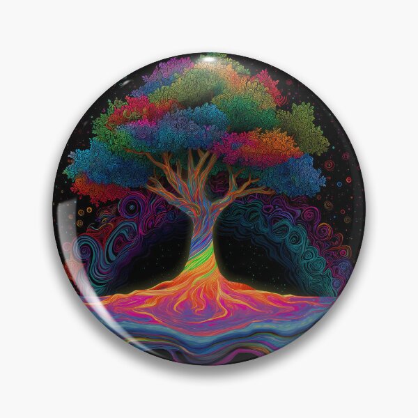 Item preview, Psychedelic Tree of Life – Rainbow Roots Energy Art for Meditation & Decor designed and sold by WakaWakoStudio.